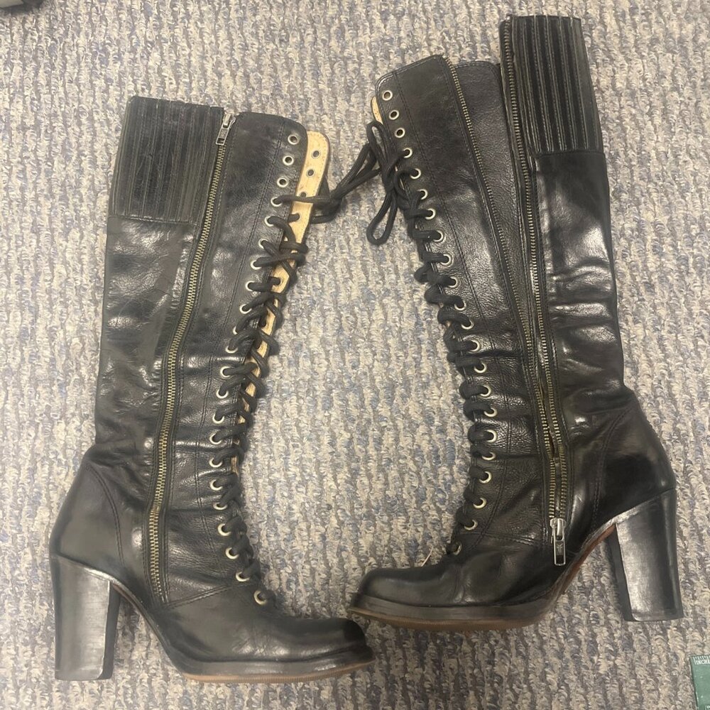 FRYE LACE UP KNEE HIGH JULIA Sz 7